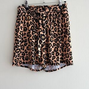 Simply Southern Cheetah Print Flowy Paperbag Waist Shorts, Size S/M